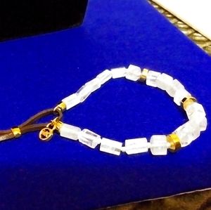 Michael Kors Leather and Glass Bead Bracelet